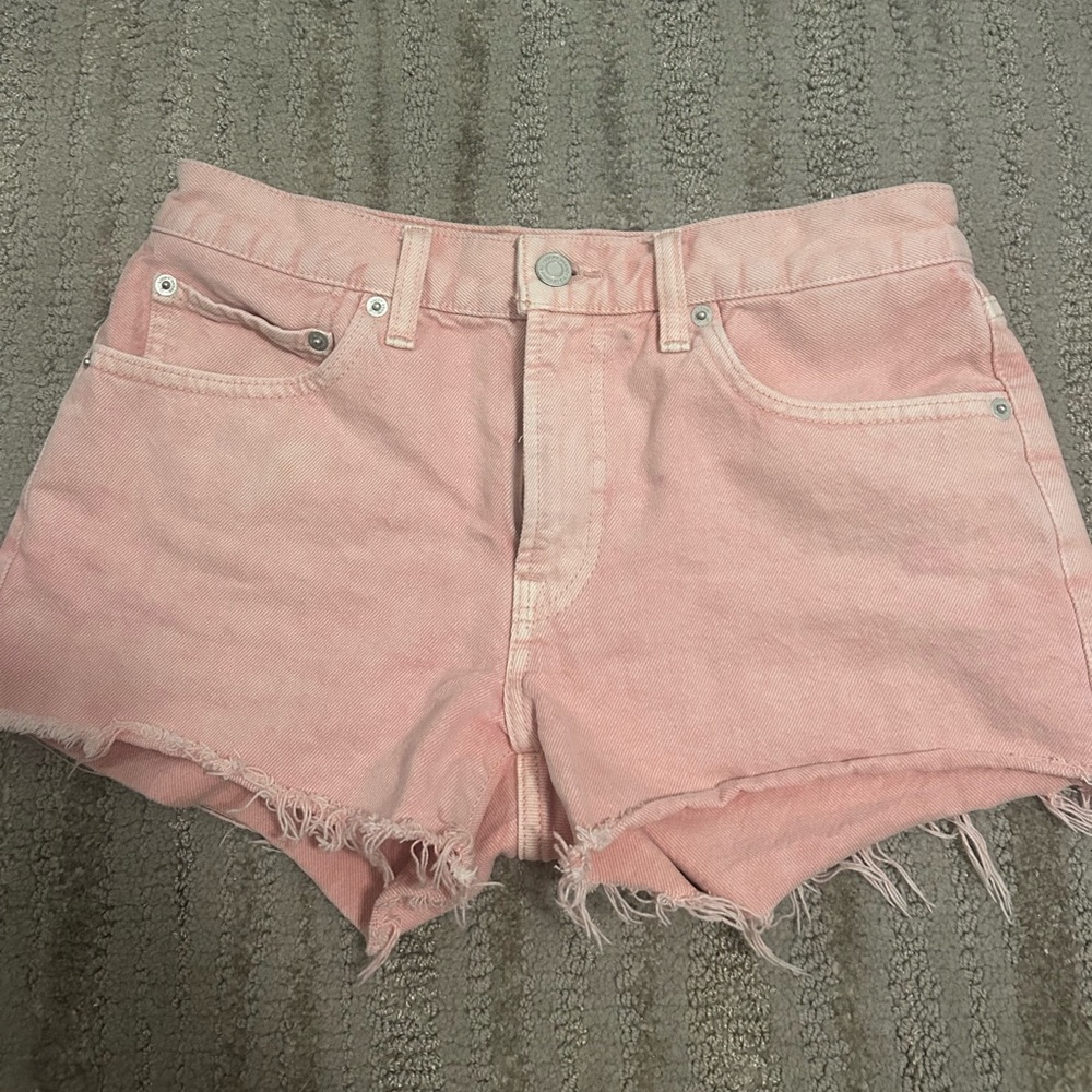 Lucky Brand Pink Jean Shorts Frayed Hem
